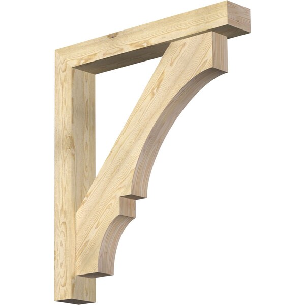 Ekena Millwork Balboa Block Rough Sawn Bracket w/ Offset Brace, Douglas Fir, 6"W x 38"D x 44"H BKT0604X38X44BOA05RDF - main